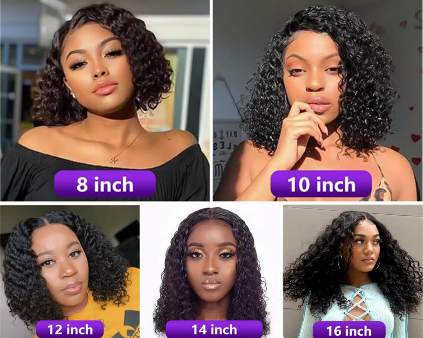 Pre-Plucked Lace Curly Bob Wig 200% Density
