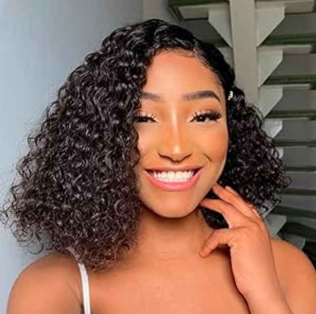 Pre-Plucked Lace Curly Bob Wig 200% Density
