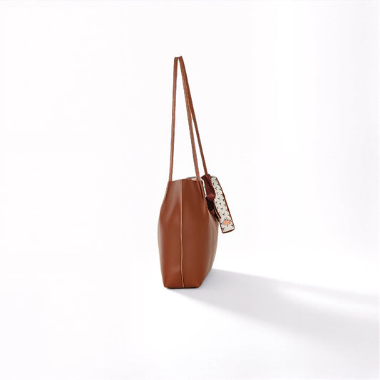 2-for-1 Elegant Leather Tote Bag – Large, Lightweight Shoulder Bag for Women