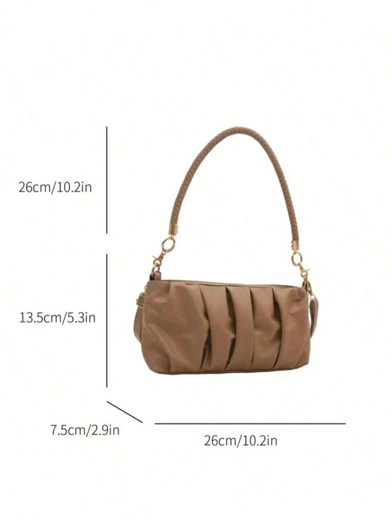 Chic Pleated PU Leather Shoulder & Crossbody Bag for Women