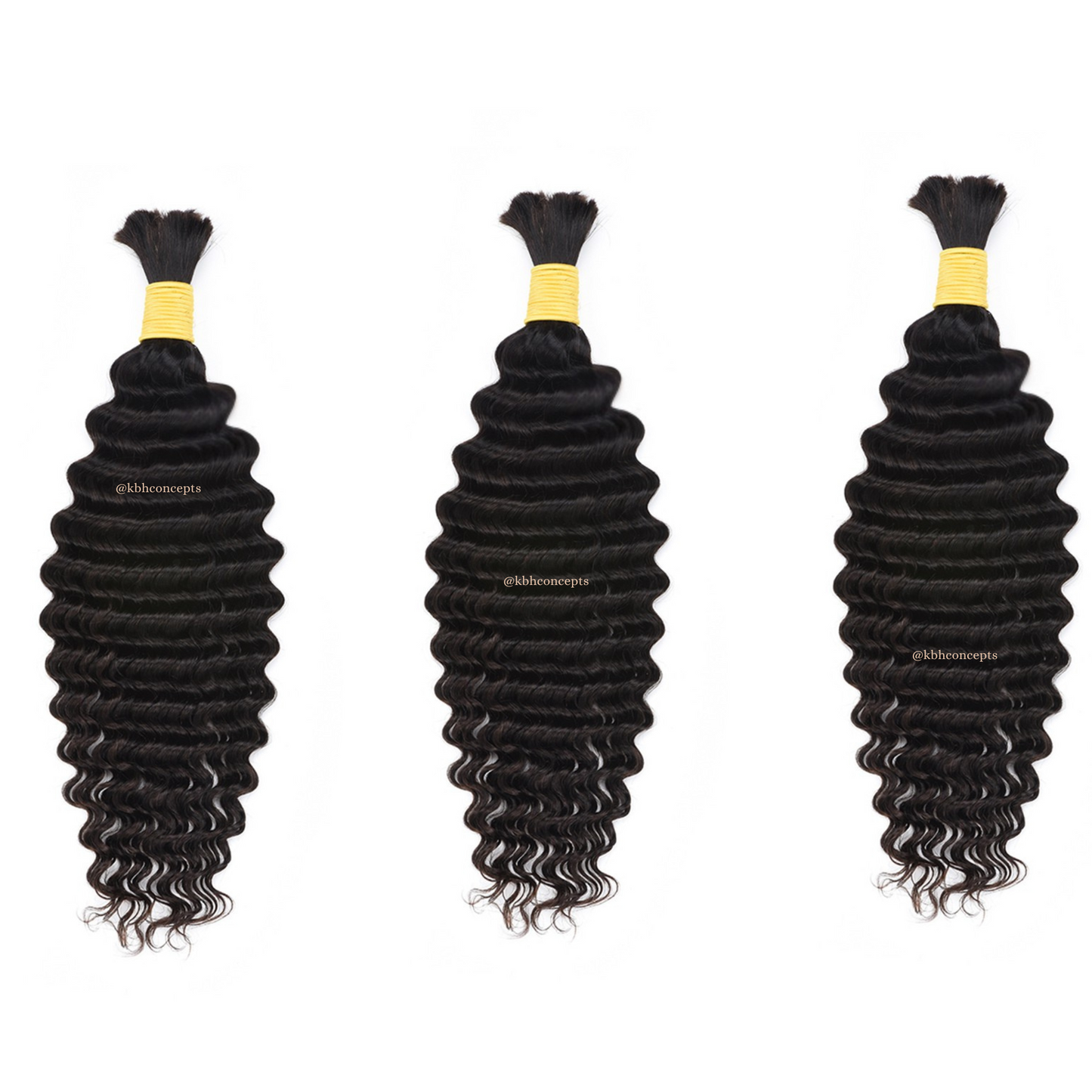 Deep Curly Water Wave Hair Bulk No Weft Unprocessed Best For Hair Braiding -12A, Micro Braiding, Boho Braids