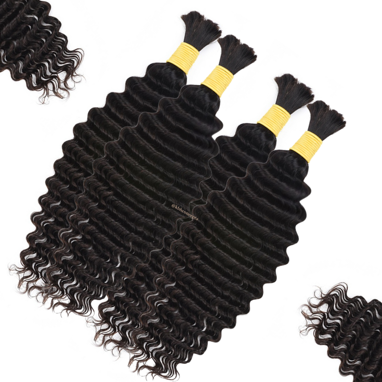 Deep Curly Water Wave Hair Bulk No Weft Unprocessed Best For Hair Braiding -12A, Micro Braiding, Boho Braids