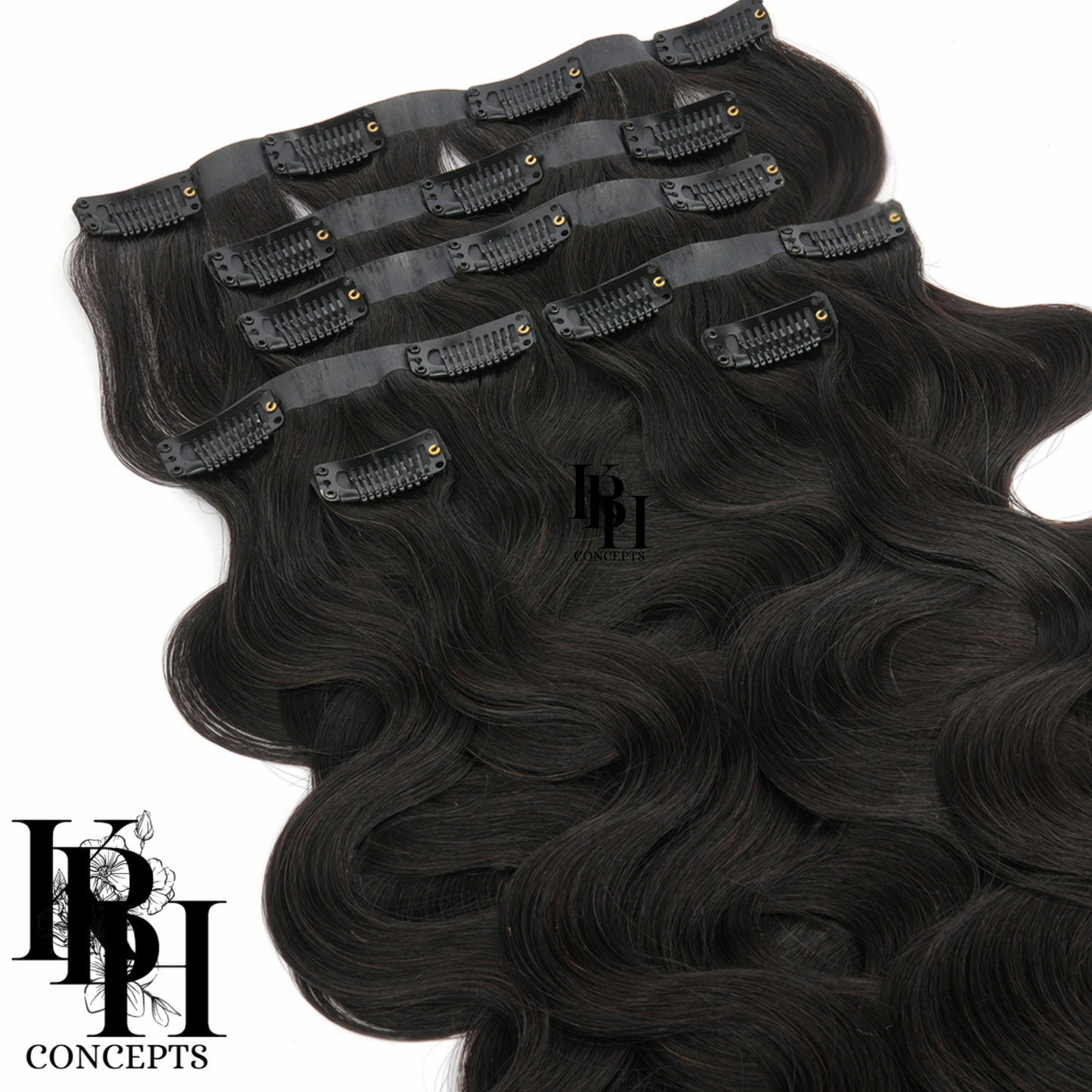 PU Seamless Clip-Ins High Volume Remy Hair Extensions Virgin Human Hair Body Wave for Women Invisible Skin Weft 18Clips Natural Black