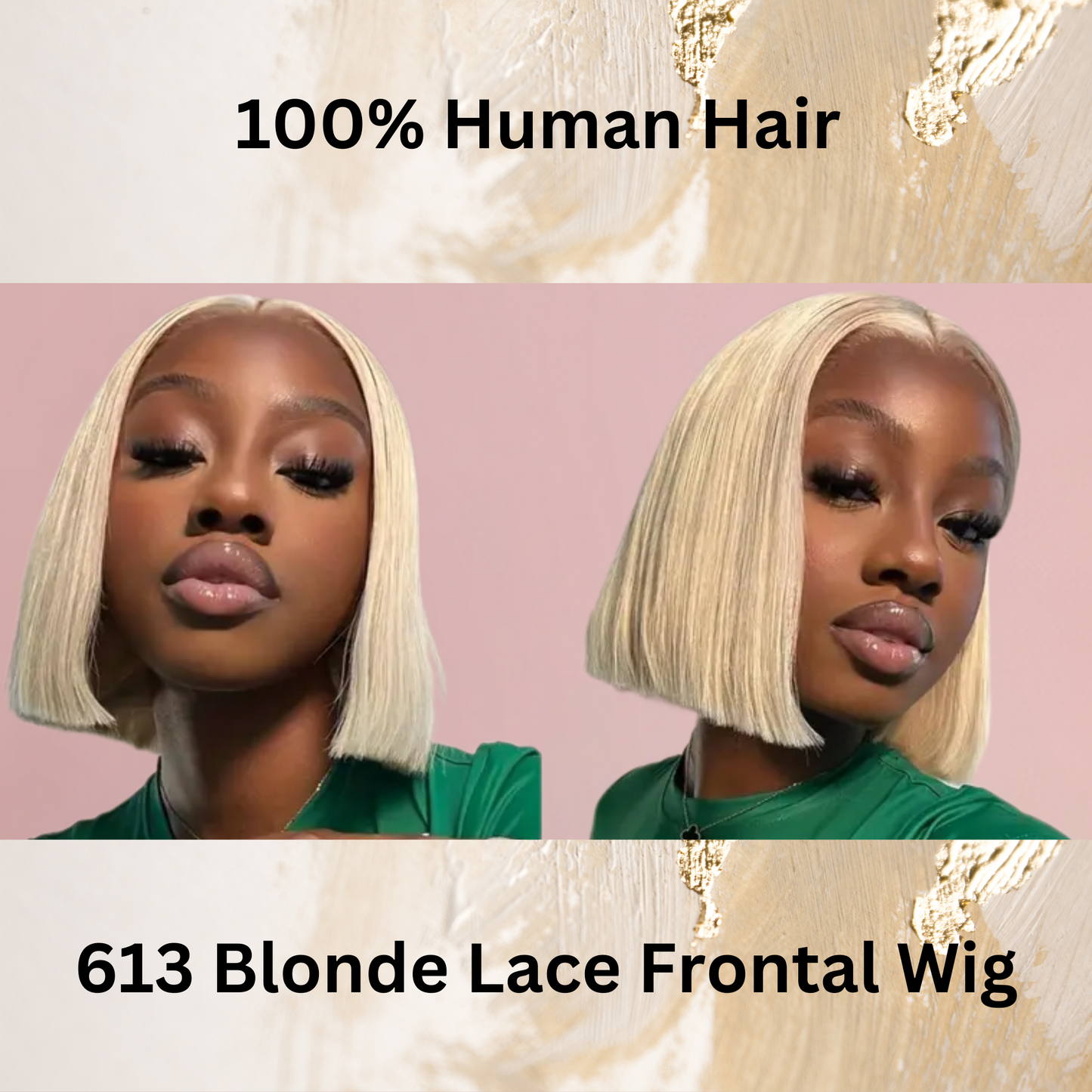 KBHconcepts Pre-Plucked Straight Bob Blonde Wig Human Hair 613 Lace Front Wig 100% Raw Indonesian