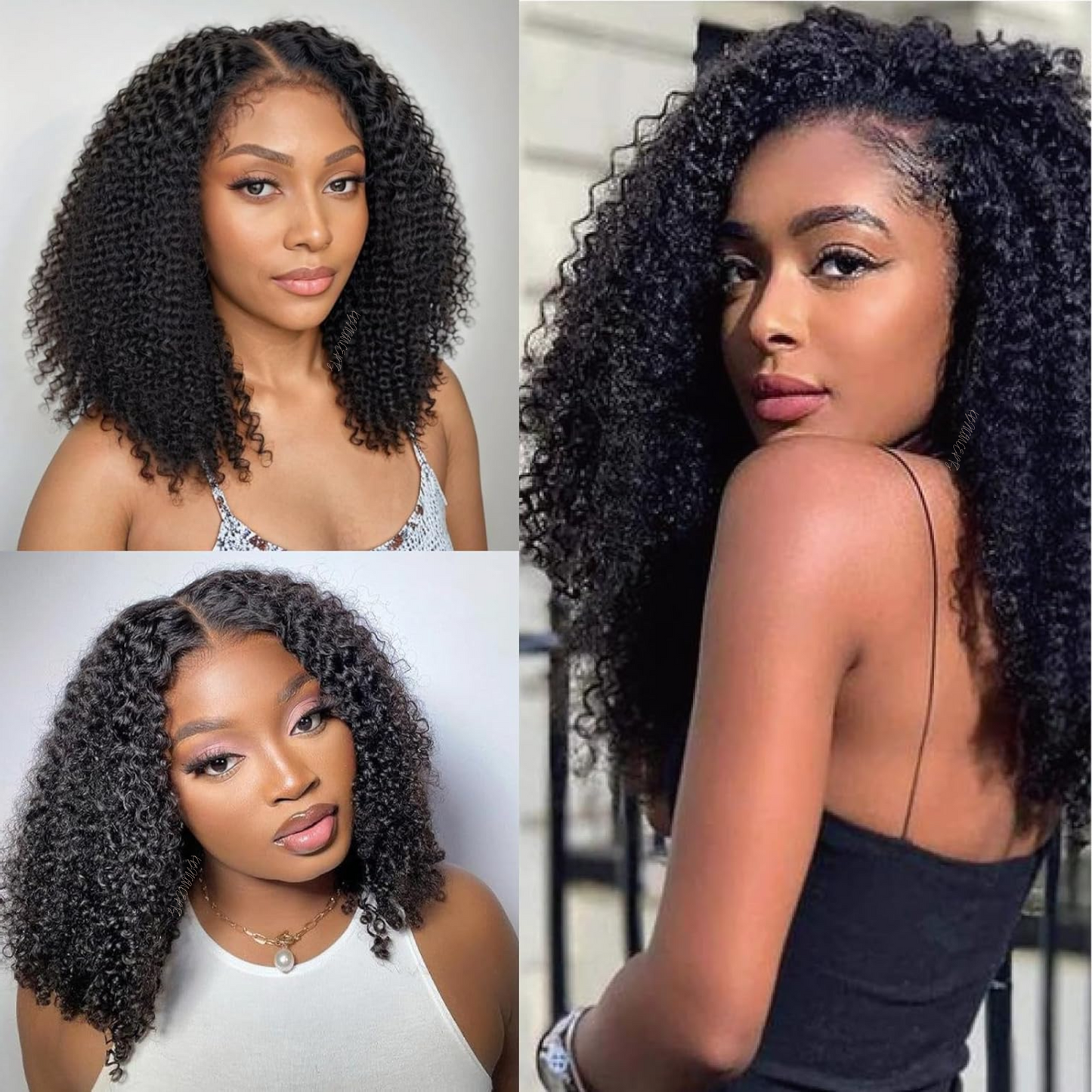 Kinky Curly Clip-Ins Human Hair For 3C & 4A Texture Hair Extensions Full Head for Black Women with 20Clips Natural Black