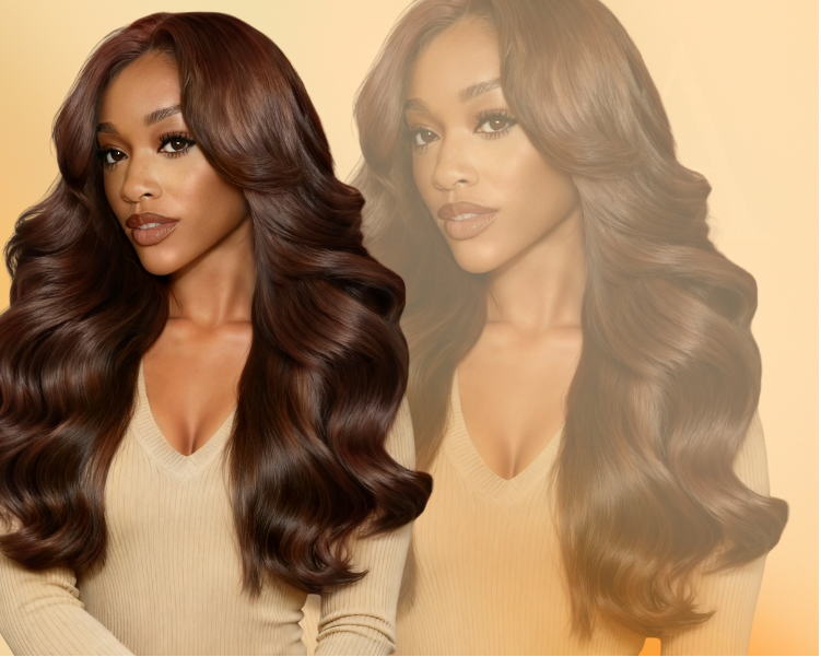 100% Human Hair Glueless Auburn Brown 13×4 Pre-Everything Lace Frontal Loose Wave Wig Invisible Drawstring, Face Framing Layers, 150% Density