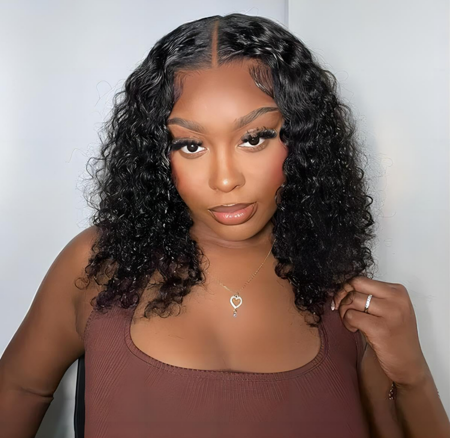 Pre-Plucked Lace Curly Bob Wig 200% Density
