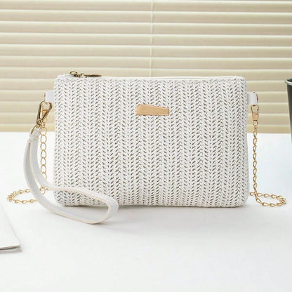 Chic Straw Shoulder & Crossbody Bag. Perfect for Beach and Summer Outings