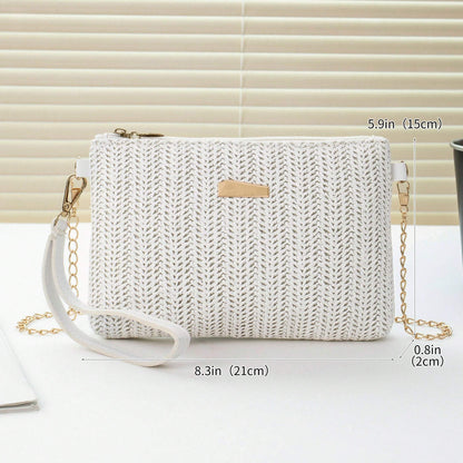 Chic Straw Shoulder & Crossbody Bag. Perfect for Beach and Summer Outings