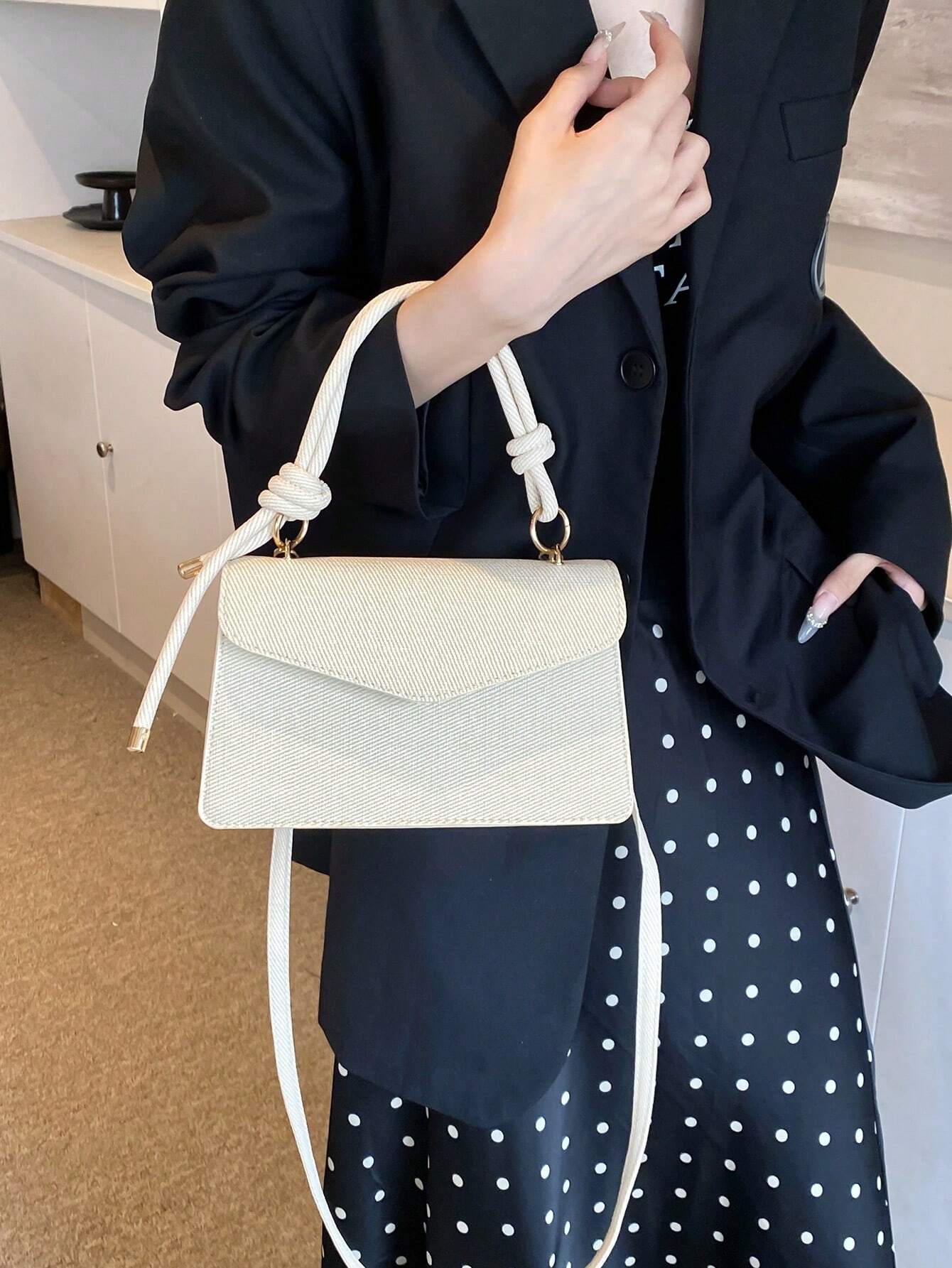 Retro Textured Mini Square Crossbody & Shoulder Bag