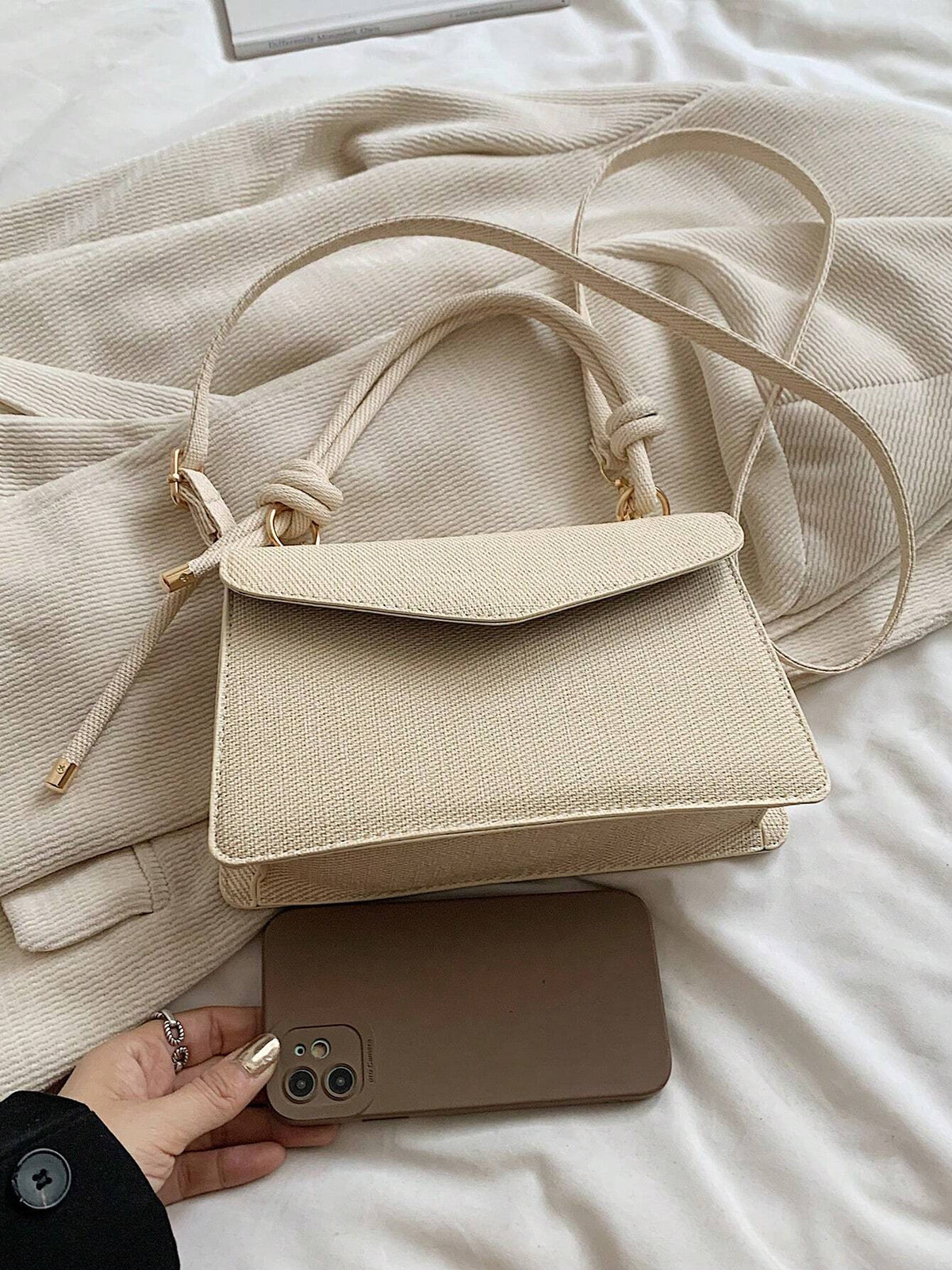 Retro Textured Mini Square Crossbody & Shoulder Bag