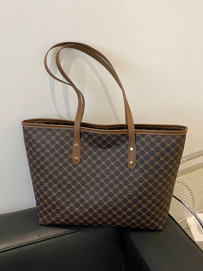 2-Piece Vintage Letter Print Crossbody & Shoulder Bag Set for Women