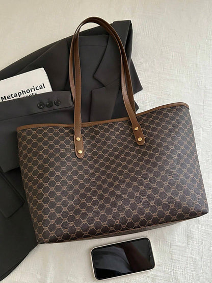 2-Piece Vintage Letter Print Crossbody & Shoulder Bag Set for Women