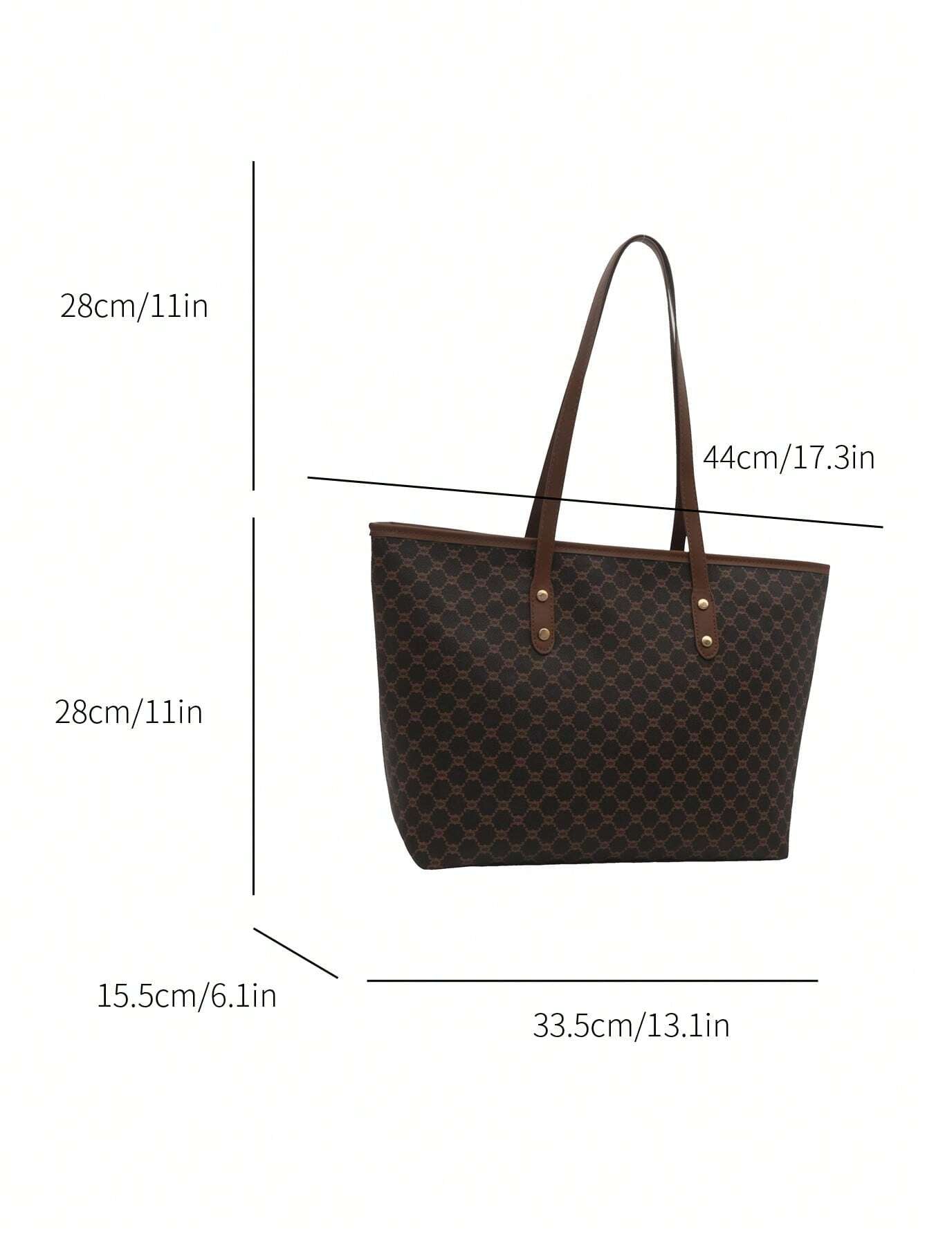 2-Piece Vintage Letter Print Crossbody & Shoulder Bag Set for Women