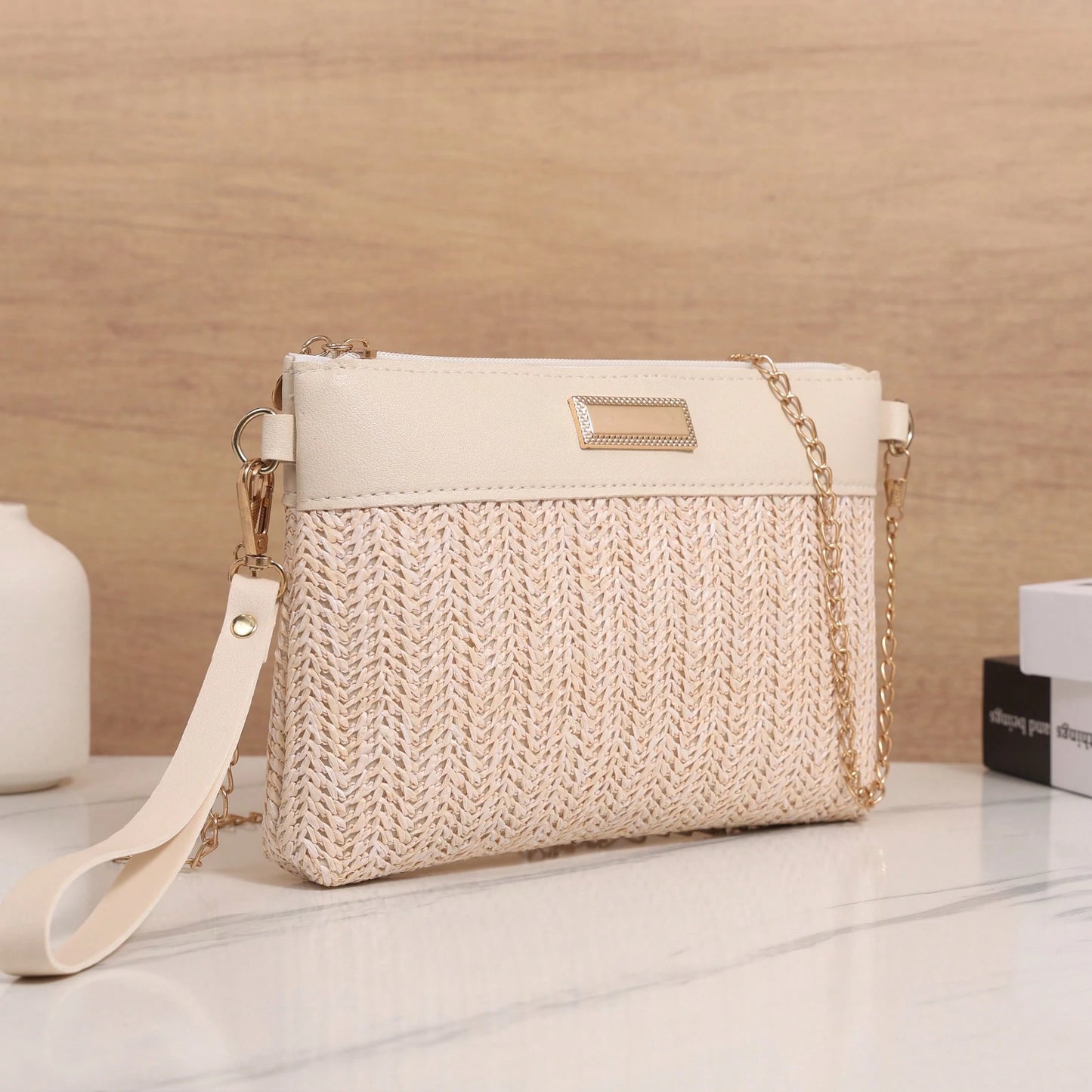 Sequin-Accent Women’s Shoulder & Crossbody Bag – Perfect for Summer and Beach Trips