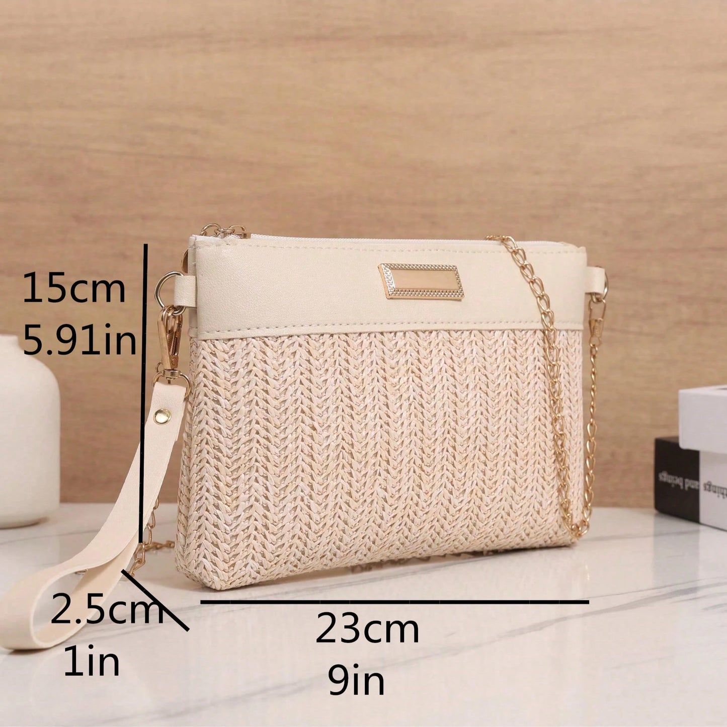 Sequin-Accent Women’s Shoulder & Crossbody Bag – Perfect for Summer and Beach Trips