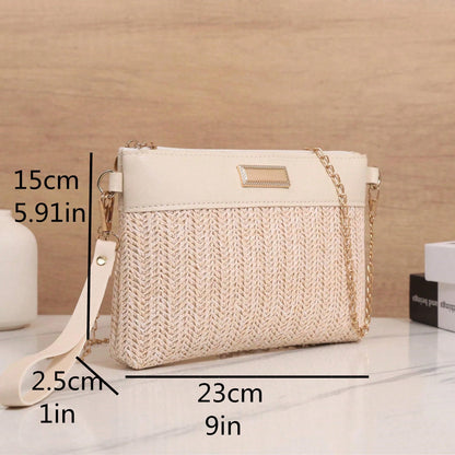 Sequin-Accent Women’s Shoulder & Crossbody Bag – Perfect for Summer and Beach Trips