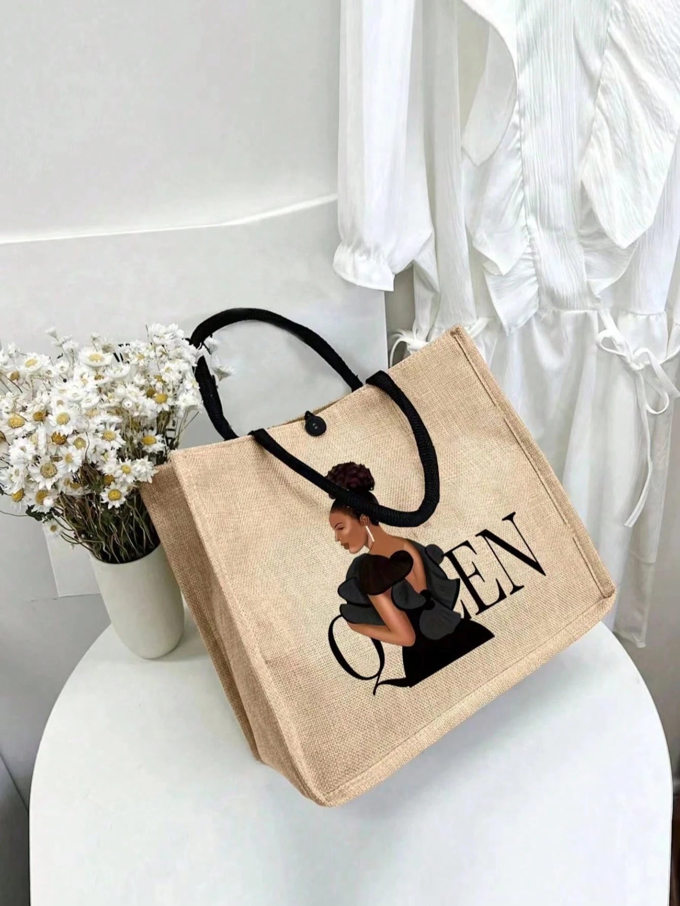 Lightweight Linen Everyday Tote with Empowering Design