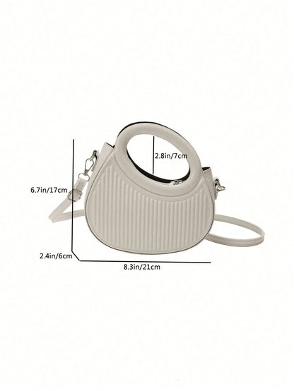 Elegant Women’s Crossbody & Handbag. Striped Embossed Design with Double Handles