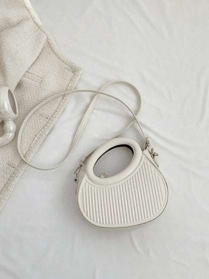 Elegant Women’s Crossbody & Handbag. Striped Embossed Design with Double Handles