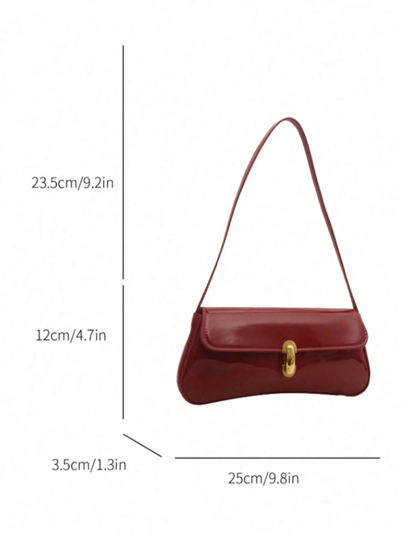 Women's Luxury Fashionable Vintage Faux Oiled Leather Flap Decor Shoulder Underarm Bag, Suitable For Date Night, Dating, Outing, Party