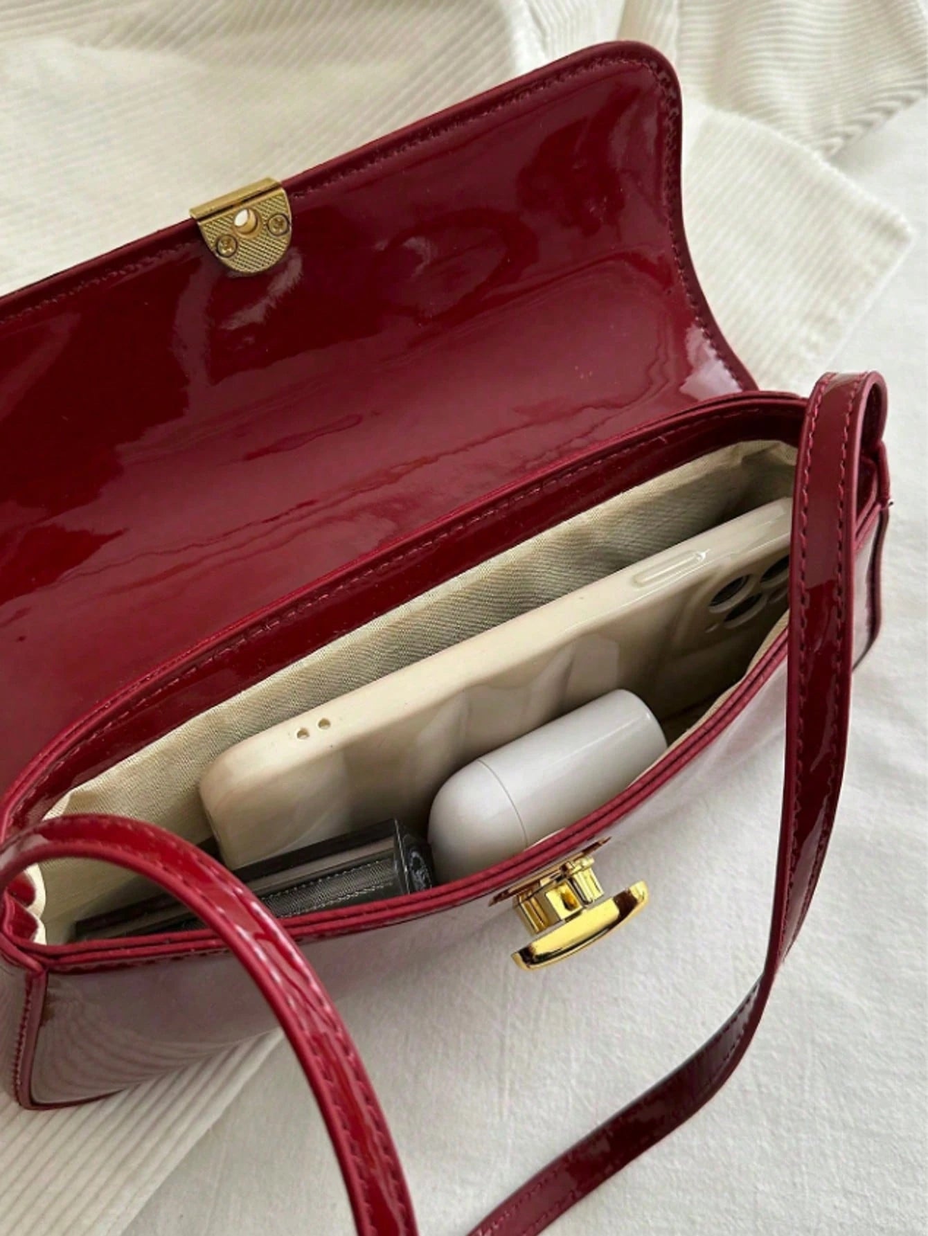 Women's Luxury Fashionable Vintage Faux Oiled Leather Flap Decor Shoulder Underarm Bag, Suitable For Date Night, Dating, Outing, Party