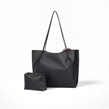 2-for-1 Elegant Leather Tote Bag – Large, Lightweight Shoulder Bag for Women