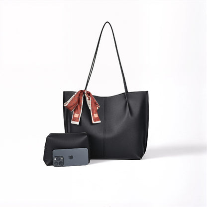 2-for-1 Elegant Leather Tote Bag – Large, Lightweight Shoulder Bag for Women
