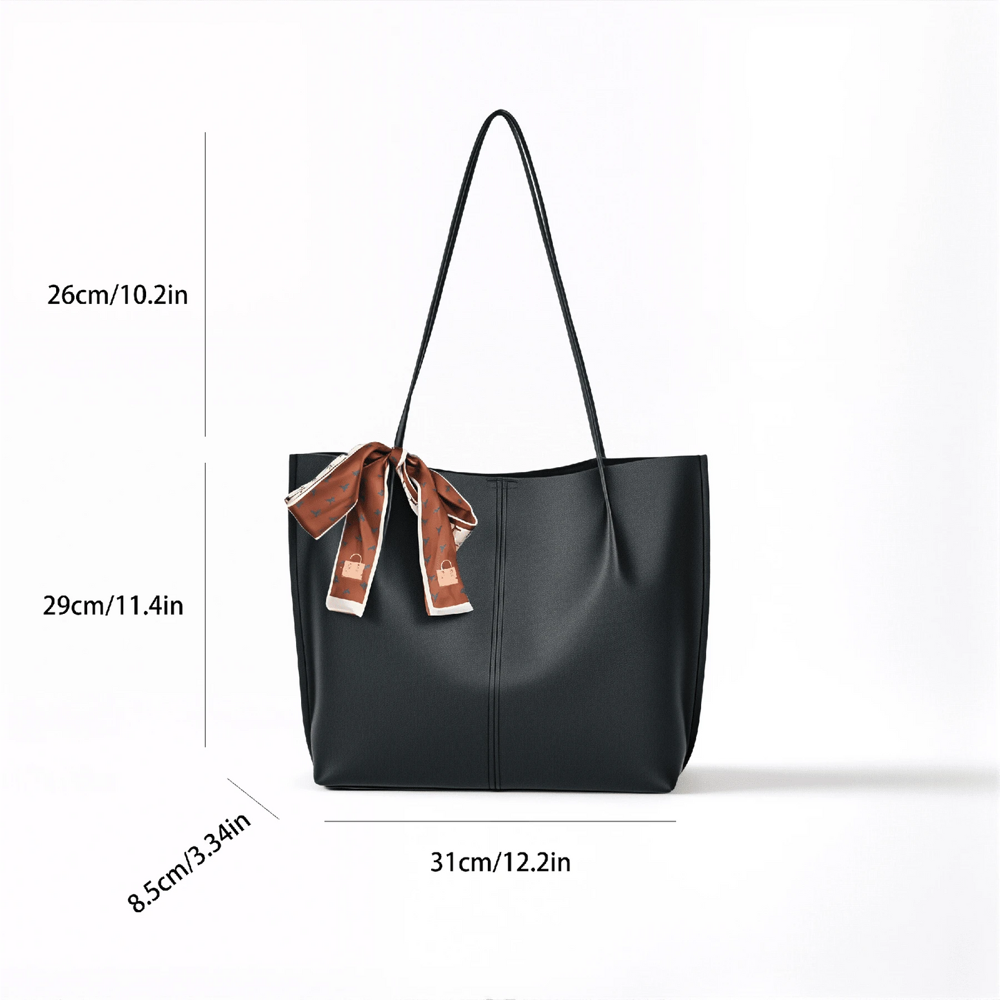 2-for-1 Elegant Leather Tote Bag – Large, Lightweight Shoulder Bag for Women
