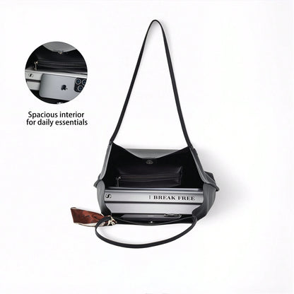 2-for-1 Elegant Leather Tote Bag – Large, Lightweight Shoulder Bag for Women