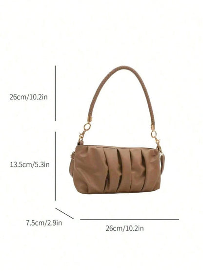 Chic Pleated PU Leather Shoulder & Crossbody Bag for Women