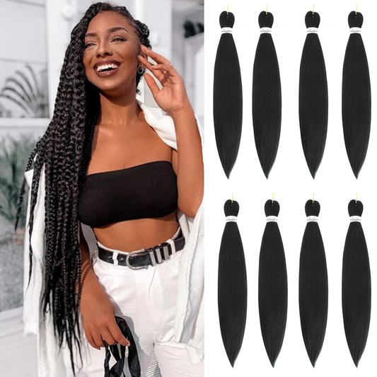 (1B) Braiding Pre-Stretched Soft Yaki Texture hair