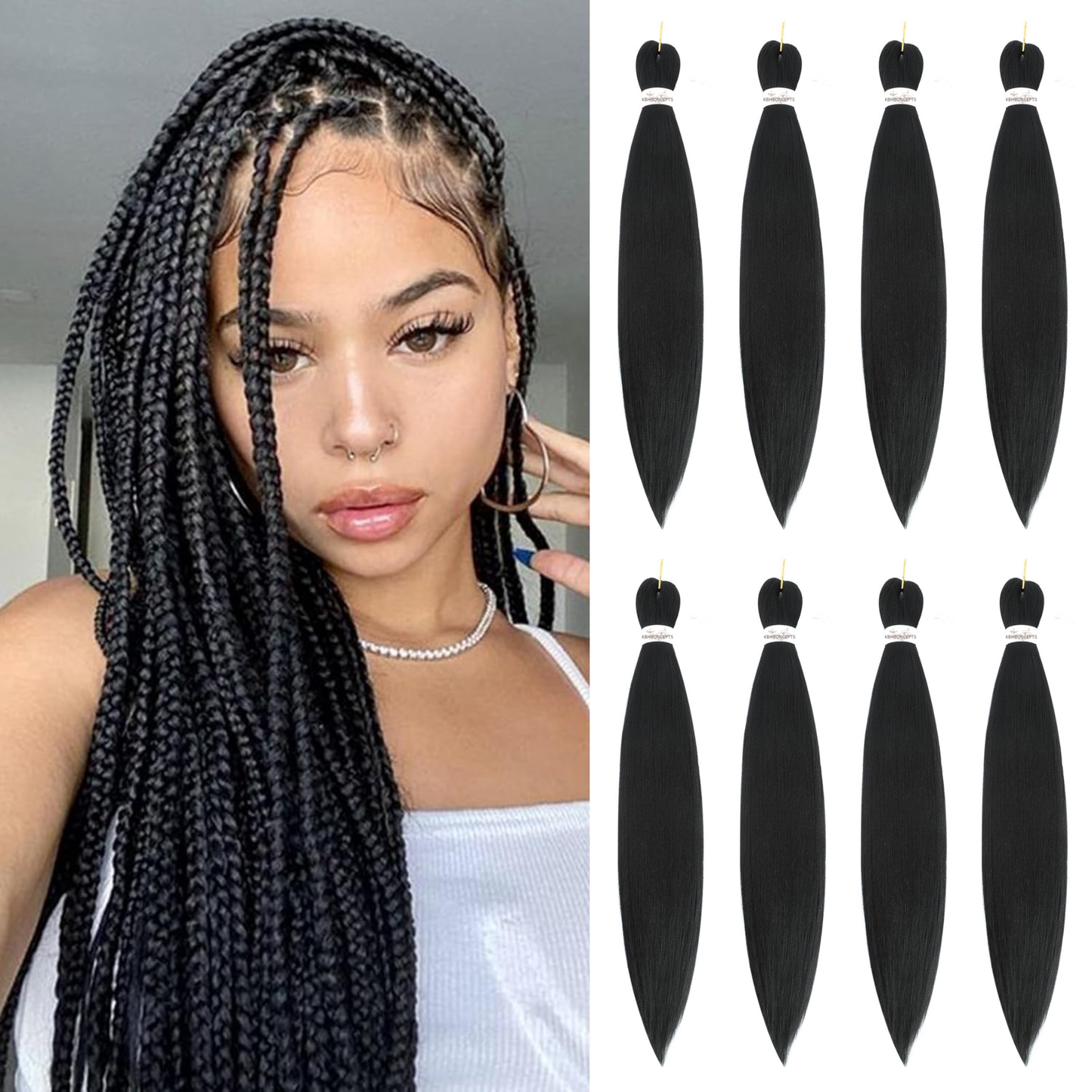 (1B) Braiding Pre-Stretched Soft Yaki Texture hair