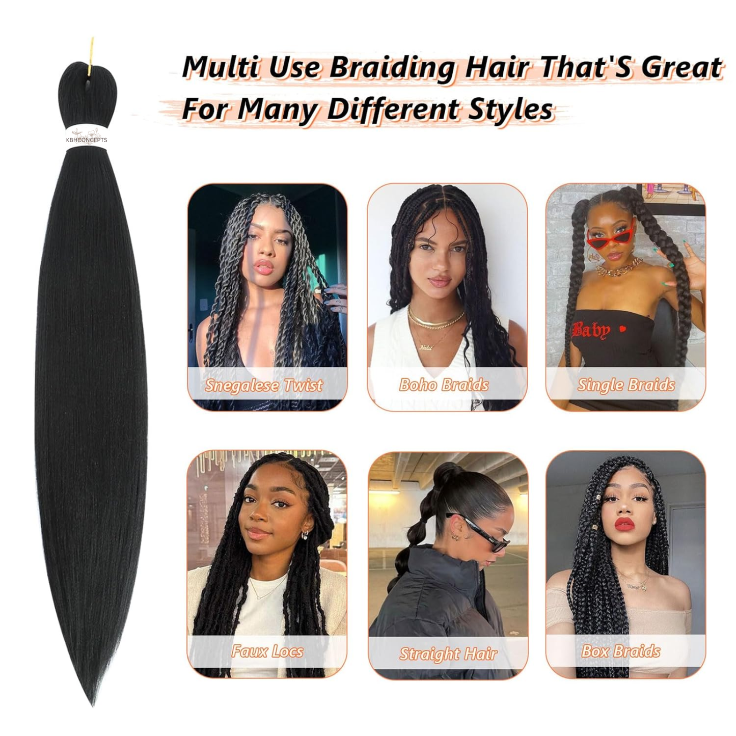 (1B) Braiding Pre-Stretched Soft Yaki Texture hair