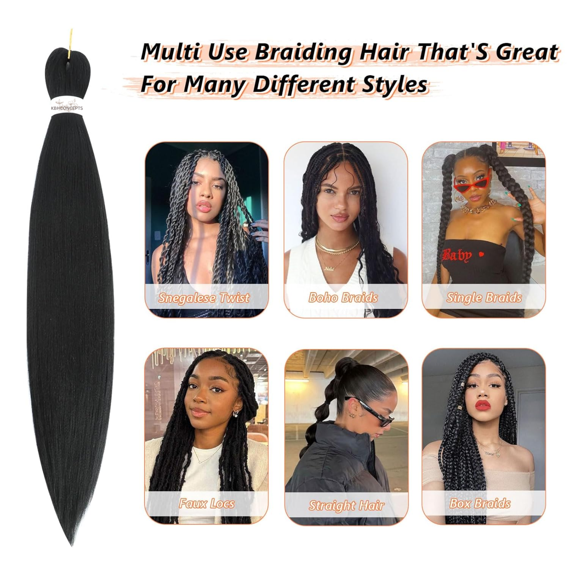 (1B) Braiding Pre-Stretched Soft Yaki Texture hair