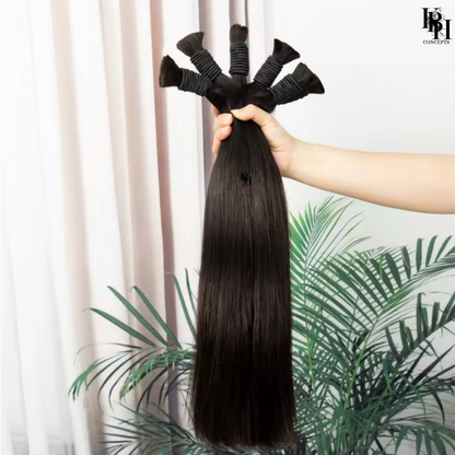 Straight Virgin Hair No Weft Unprocessed Best For Hair Braiding -12A, Micro Braiding, Boho Braids