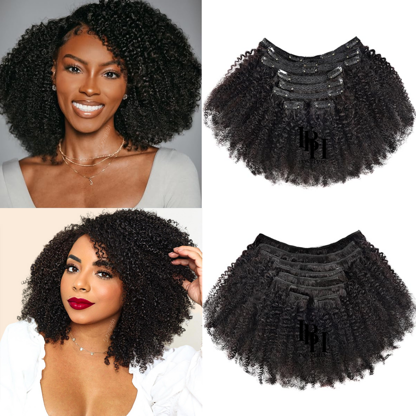 Afro Kinky 10A Curly Clip-Ins Human Hair Extensions For 4B & 4C Texture Natural Hair For Black Women Brazilian Remy Hair With 18Clips