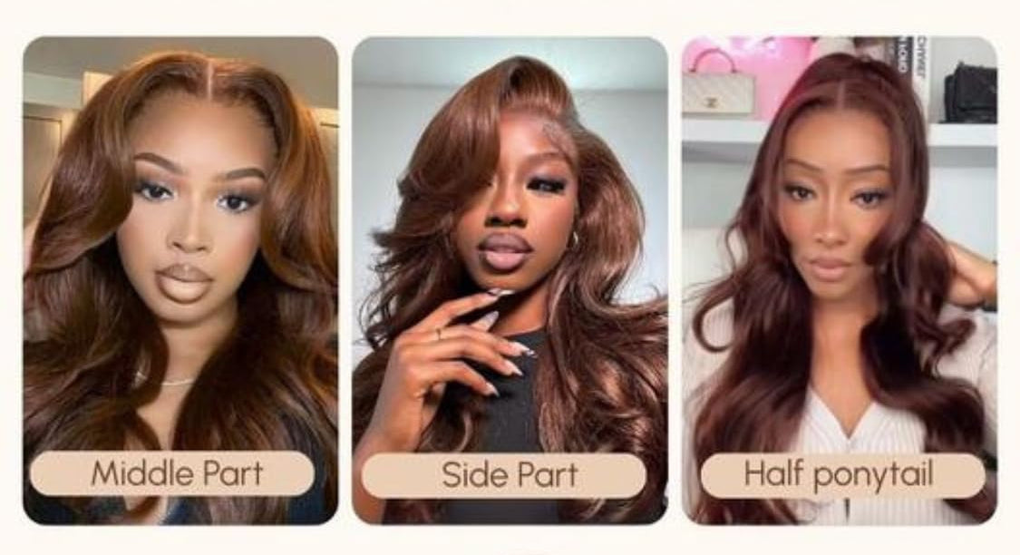 100% Human Hair Glueless Auburn Brown 13×4 Pre-Everything Lace Frontal Loose Wave Wig Invisible Drawstring, Face Framing Layers, 150% Density