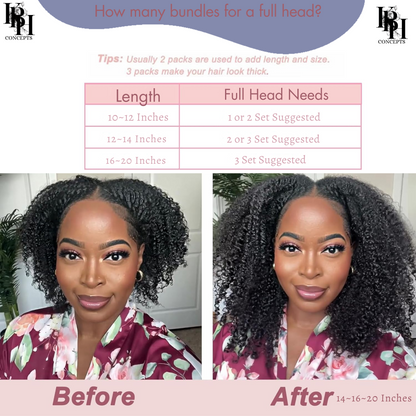 Afro Kinky 10A Curly Clip-Ins Human Hair Extensions For 4B & 4C Texture Natural Hair For Black Women Brazilian Remy Hair With 18Clips