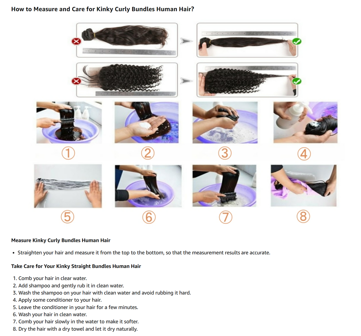 KBHconcepts Kinky Curly Loose Wave Unprocessed Virgin Human Hair Bundles Best Quality FOR A QUEEN
