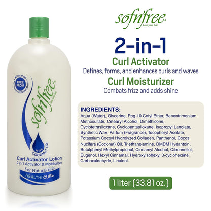 Sofn’Free Curl Activator Lotion for Natural Hair – Define Curls, Control Frizz & Boost Shine