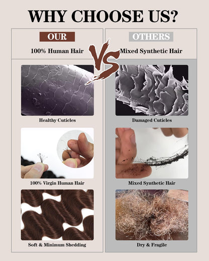 Brazilian Body Wave Hair Bundles with Lace Closure. 10A Light Brown Virgin Hair with Natural Baby Hair. Includes 3 Bundles and a Matching Lace Closure for a Seamless, Full Look.