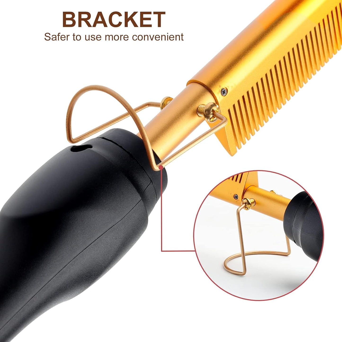 Hot Comb Hair Straightener Pressing Combs - Ceramic Electric Straightening Comb for Natural Black Beard Wigs Holiday Gift