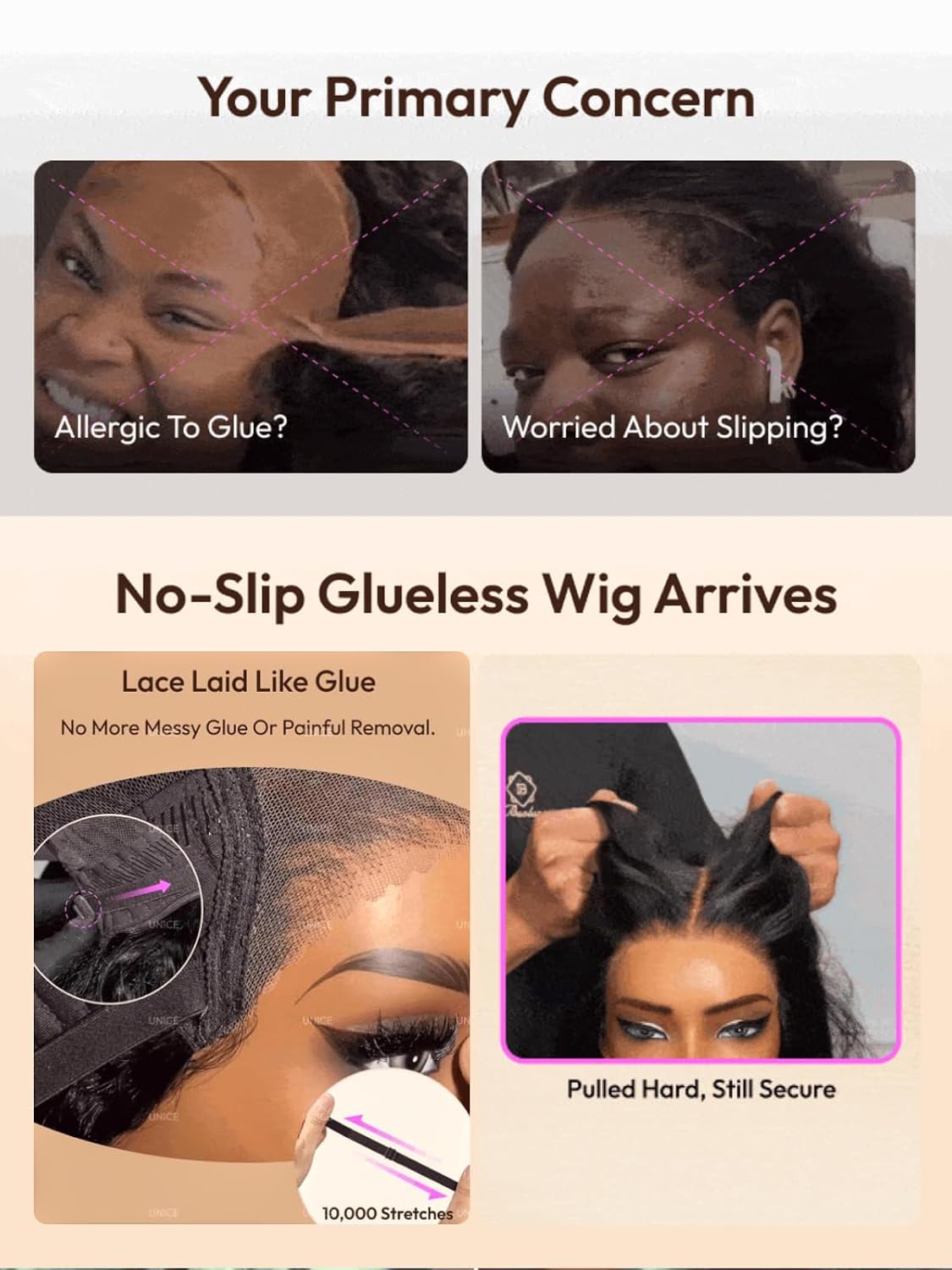 2-in-1 Straight & Water Wave Human Hair Wig – 13x4 Glueless Lace Front with Adjustable Drawstring, Pre-Plucked Hairline, Pre-Cut Lace & Bleached Knots, 20"