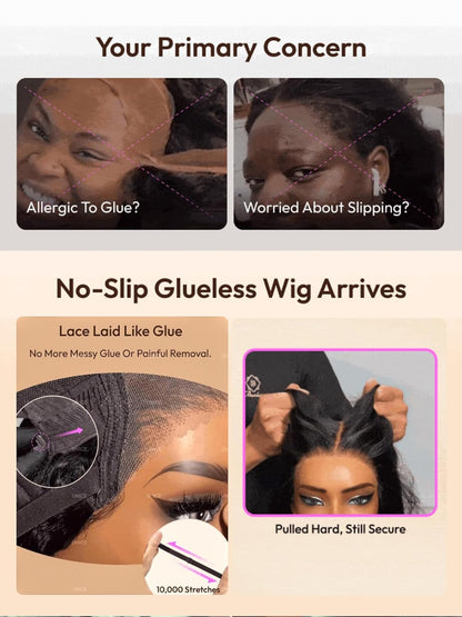 2-in-1 Straight & Water Wave Human Hair Wig – 13x4 Glueless Lace Front with Adjustable Drawstring, Pre-Plucked Hairline, Pre-Cut Lace & Bleached Knots, 20"