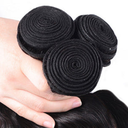 KBHconcepts 12A Big Loose Wave Brazilian Bundles With 4X4 Lace Closure Free Part Unprocessed Human Virgin Hair