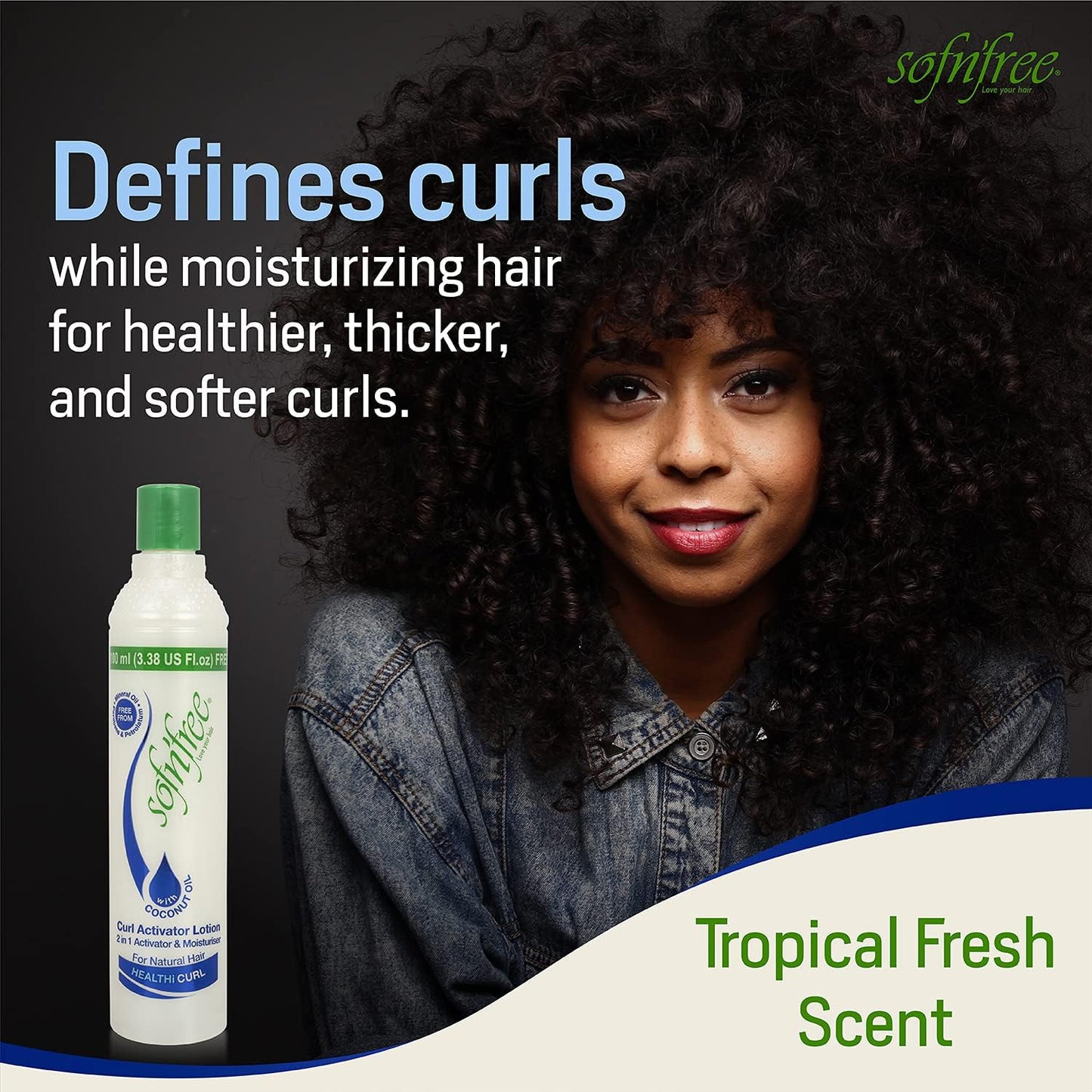 Sofn’Free Curl Activator Lotion for Natural Hair – Define Curls, Control Frizz & Boost Shine
