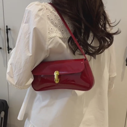 Women's Luxury Fashionable Vintage Faux Oiled Leather Flap Decor Shoulder Underarm Bag, Suitable For Date Night, Dating, Outing, Party