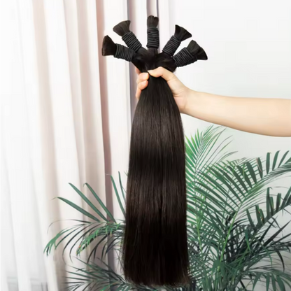 Straight Virgin Hair No Weft Unprocessed Best For Hair Braiding -12A, Micro Braiding, Boho Braids
