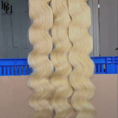 Raw Body Wave Hair Bundles #613 Dye to Any Color-12A Blonde